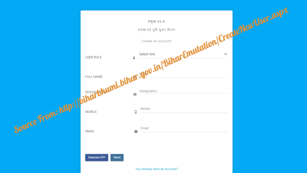 Bihar Bhumi e-Mutation registration